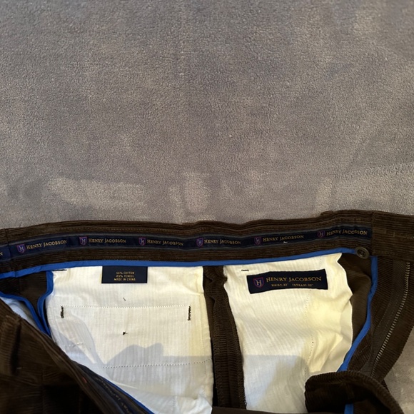 New Henry Jacobson 33x32 ‘mink’ horizontal corduroy cotton/tencel pants - Picture 5 of 5